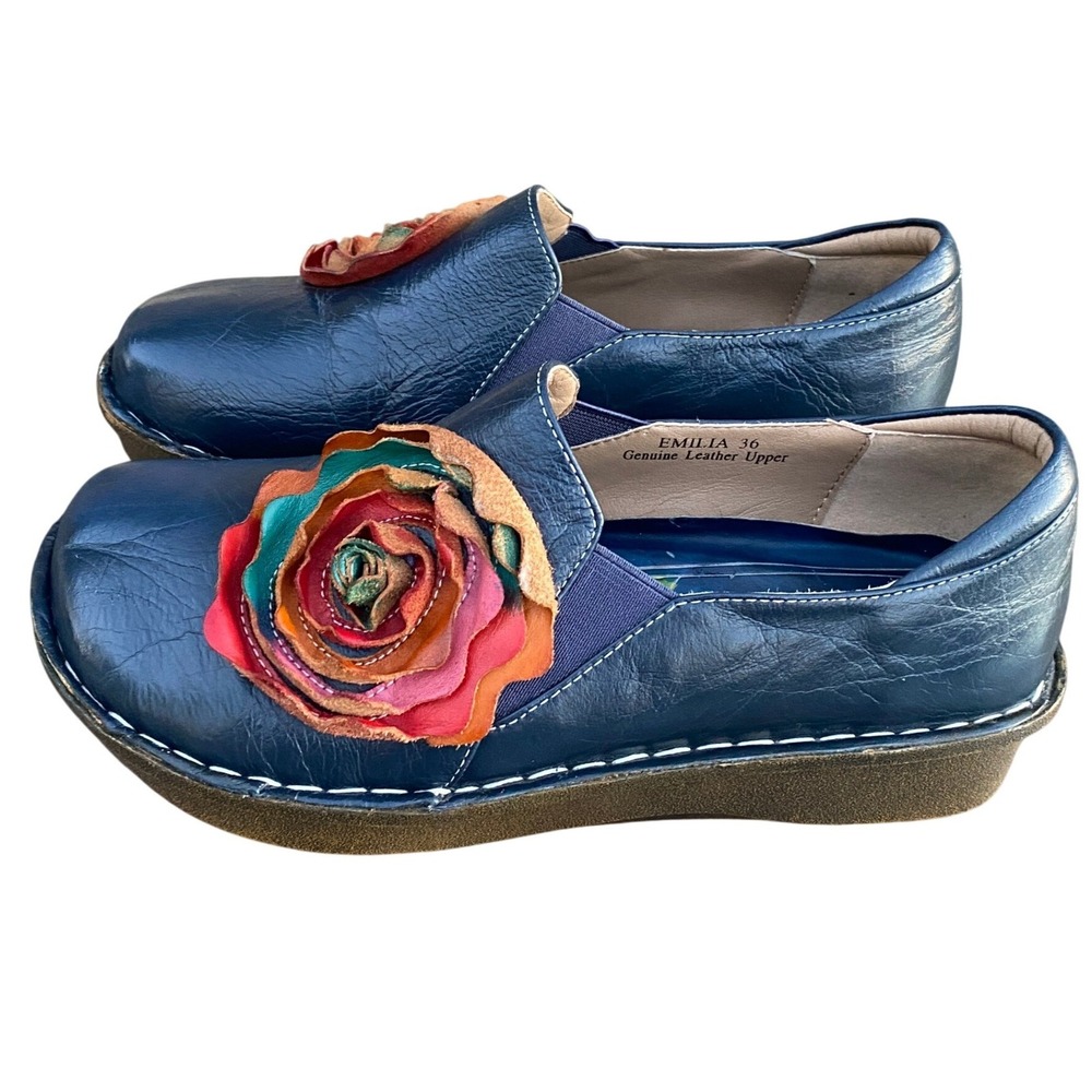 LArtiste Spring Step Emilia Loafers EU 36 US 5.5-6 Leather Flower Artsy Boho